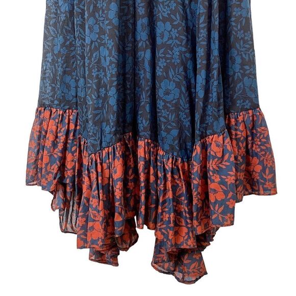 Warm NY Size 0 Floral Mixed Print Maxi Dress Cotton Ruffle Warm Store NYC - Picture 5 of 16